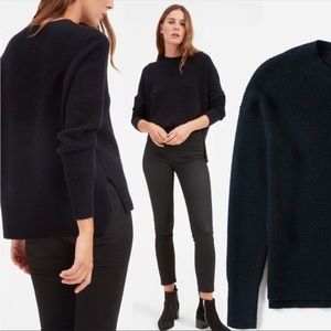 Everlane 100% cashmere waffle knit crew neck